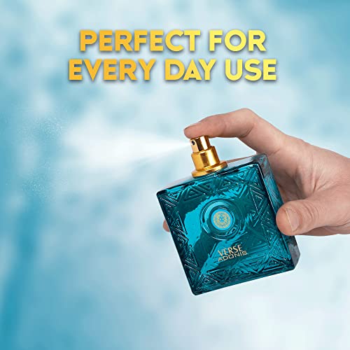 Image of NovoGlow Verse Adonis Eau De Parfum for Men 3.4 Fl. Oz. 100ml Men's Perfume Refreshing Combination of Woody Floral & Fruity Scents - Masculine Scent Lasts All Day A Gift for Any Occasion