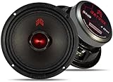 GRTSKY MX65E2 Loudspeaker 6.5 Inch Midrange 480 Watts 4 Ohms Red Bullet, Premium Quality Audio Door Speakers for Car or Truck Stereo Sound System, Black (2 Speakers)