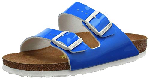 Birkenstock (ビルケンシュトック) レディース アリゾナ, ネオンブルー特許ビルコフロー。, 5-5.5