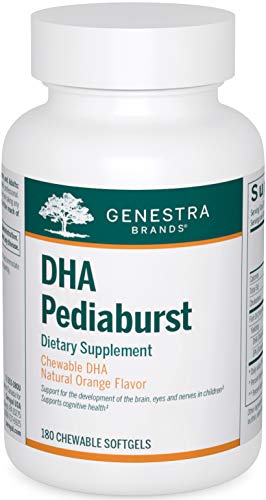 Genestra Brands DHA Pediaburst | Chewable DHA Supplement | 180 Chewable Softgels | Natural Orange Flavor Genestra Brands DHA Pediaburst | Chewable DHA Supplement | 180 Chewable Softgels | Natural Orange Flavor