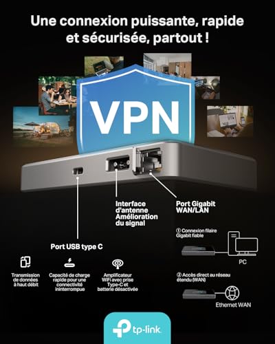 TP-Link M8550 Routeur Mobile 5G Tri-Band, WiFi 6E AXE3600, Jusqu’à 3.4 Gbps, 32 Appareils, Batterie 4700 mAh, Antenna Ports, Écran Tactile, déverrouillé Toutes Les Nano SIM, USB-C, 1 WAN/LAN Gigabit