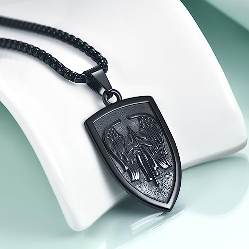 Rnivida Archangel St. Michael Medal Pendant Necklace, Stainless Steel Christian Jewelry for Men Women2