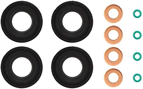 Injector Seals Kit, Fuel Injector Seals Washer O-ring 6C1Q 6K780 AB Seal Kit Fit for Transit MK7 2.2 2.4 3.2 TDCi