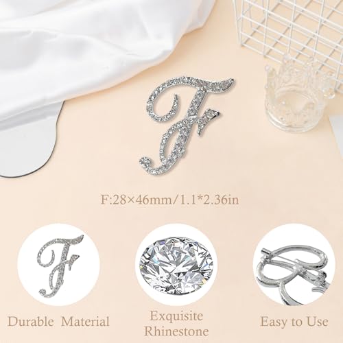 Image of Rhinestone Initial Brooch Pin for Women, Alphabet Gold Letter Brooch A-Z with Crystal, Metal Pin for Hat Bag Dress Suit Accessory for Men