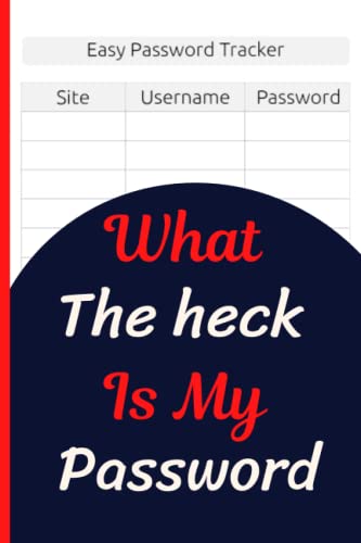 What The Heck Is My Password: Internet Password And Username Organizer, funny password book And Organizer For Websites, And Email Addresses - Password Username Book Alphabetical (6 in x 9 in 120 Page)