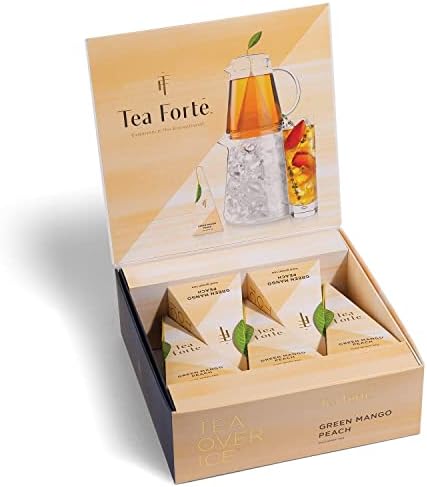 Tea Forte Tea Over Ice Green Mango Peach Tea, 5 Pyramid Infusers