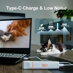 Dog Clippers for Grooming - Cordless Pet Nail Grinder for Small Dog Cat Rabbit Grooming Supplies, Low Noise Dog Clippers for Trimming Hair on Paws, Eyes, Ears, Face, Rump, PinkRose