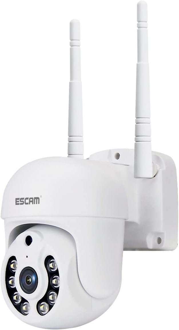 ESCAM WNK710 3MP Wireless WiFi IP Camera, Security Smart Home Indoor Camera for Baby/Pet/Nanny/Garage/Yard, Dual Light Motion Detection Humanoid Detection 2 Way Audio Night Vision IR Pan/Tilt, White