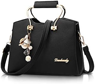 NICOLE&DORIS Women Handbags Tote Top Handle Shoulder Bags Crossbody Bag for Ladies Leather Bag with Long Strap Black
