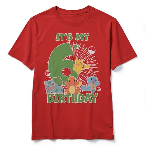 Boy's Pokemon It's My 6th Birthday Starters T-Shirt