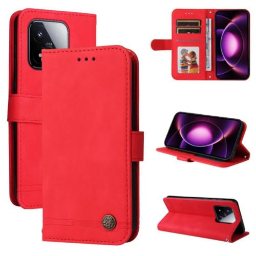 Housse en cuir Xiaomi 17 Ultra style premium avec bouton métallique chic - 2