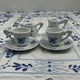 Service à café miniature Magnifique service à café miniature vintage composé d\'une théière à café, d\'un sucrier, de 2 tasses et de 2 soucoupes