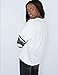 towallmark Women's Ethnic Print Blouse Hoodie Sweat Sweatshirt White, X-Large