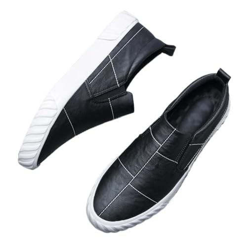 FMURY Men Shoes Leather Casual Spring Autumn Fashion Leisure Loafers Slip-On Flat Shoes