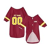 Camiseta lisa personalizada para perro, camiseta de fútbol personalizada para perro con número de nombre, camiseta personalizada para fanáticos de los deportes, ropa para perros pequeños y medianos