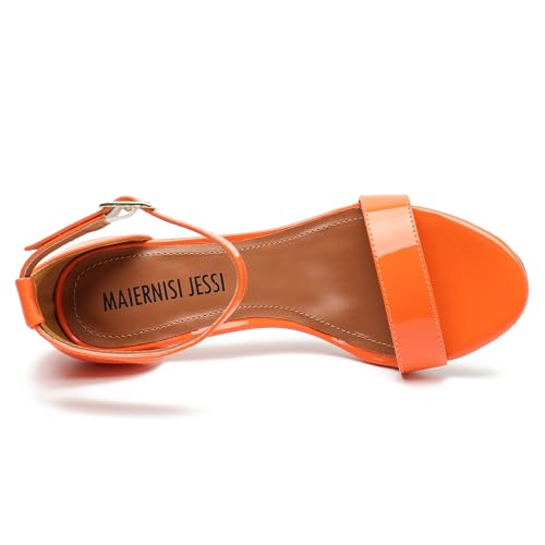 Image of MAIERNISI JESSI Unisex Men's Women's Ankle Strap Heeled Sandals, Open Toe, Buckle Closure, Kitten High Heel