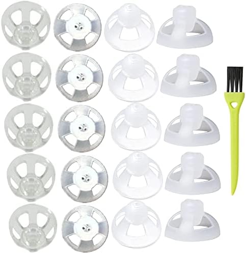 20 Packs (9mm Medium) Hearing Aid Domes for Oticon MiniFit Open Vent Bass Domes,Universal Domes for Oticon Hearing Aid Supplies,with 1 Brush (Medium)