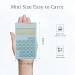 Mini Blue Solar Basic Calculator, Pocket Size Office Gadget and Desk Supply for Women