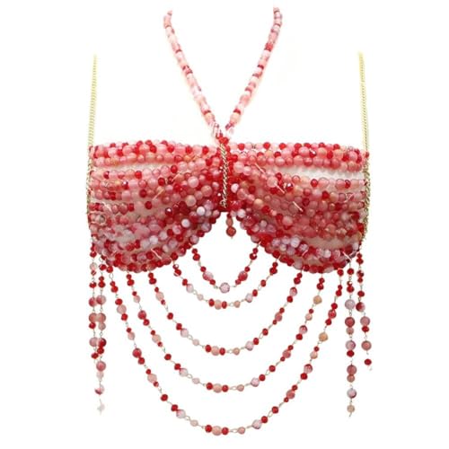 Cadena para pecho de mujer de moda hueca con cuentas delicadas 2