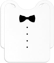 MAQA 50 Pieces Waterproof Bibs in TNT 35 x 45 cm, Disposable Bibs with Bow Tie, Disposable Bibs Adult