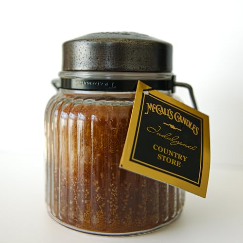 Image of McCall's Candles | Country Store | 18 oz Scented Candle | Indulgence Collection | USA-Poured | Double Wick | Grooved Jar with Carrying Handle | Tangy Spiced Holiday Fragrance