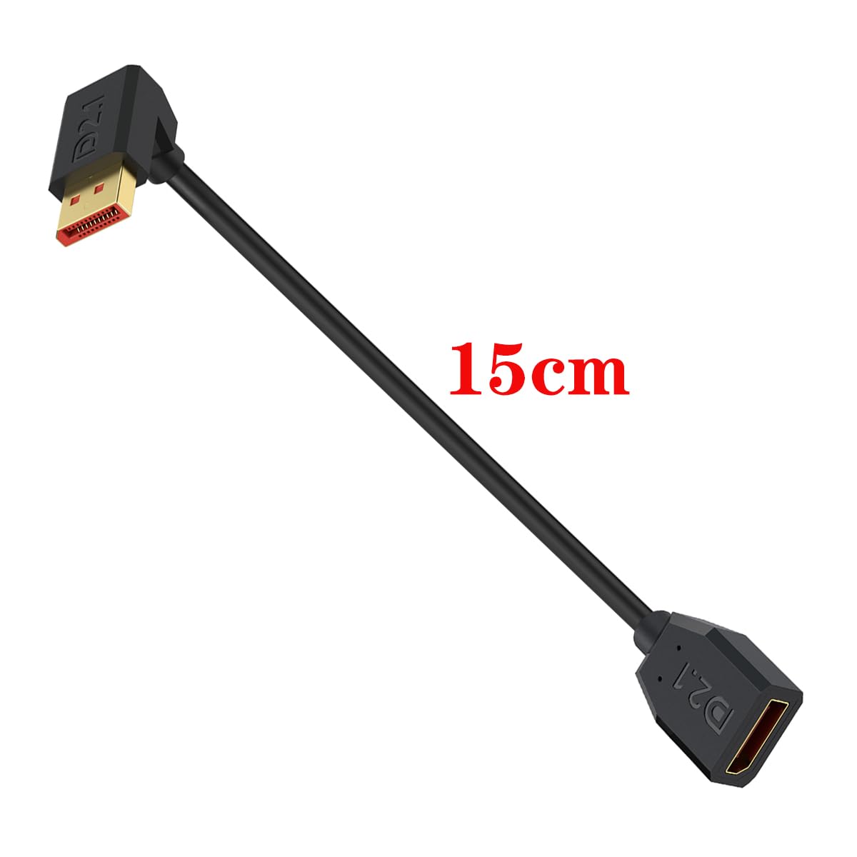 kabel przedłużający DisplayPort obsługuje 16K@60Hz, 8K@60Hz, złącze Display Port 2.1 wtyk do gniazda, 52Gbps kabel przedłużający DP do DP do monitora gamingowego, grafiki, PC 15 cm (w dół)