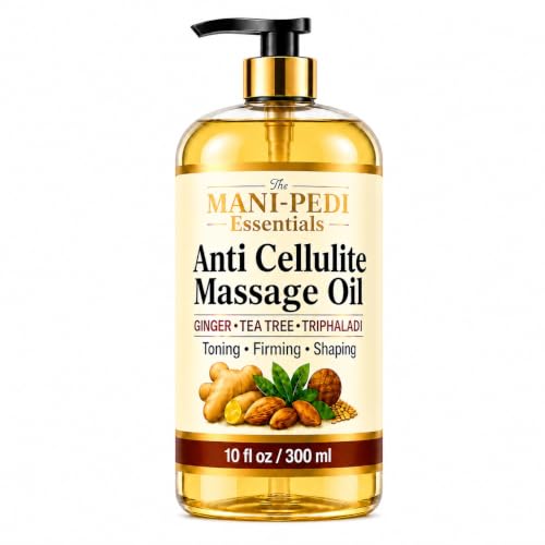 Image of TMPE Anti-Cellulite Massage Oil with Triphaladi, Ginger & Tea-Tree Oils | Toning, Firming & Shaping. No More Bumpy Skin, Strawberry Legs| Shape-Up Slimming | Cellulite Remover for Legs - 300ml