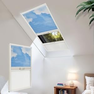 Generisch Generic Himmelblaue Plissee-Jalousien für Dachfenster