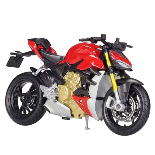 Moto Ducati Super Naked V4 S 1:18 en alliage rouge miniature pour collectionneurs