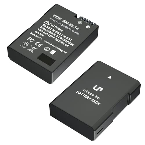 EN-EL14a 2-Pack Battery for Nikon D3500, D5600, P7000, P7100