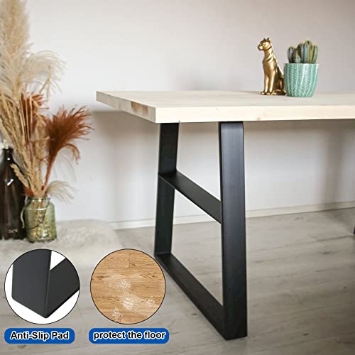 Eatheaty 2 Pack Black Trapezoid Metal Bench Legs, Heavy Duty Furniture Legs For Bench, 16 Inch Metal Coffee Table Legs, Mid Century Modern Desk Dining Legs With Screws #TOP4