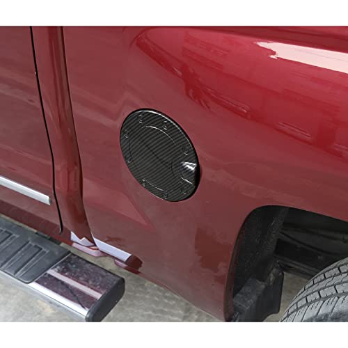 Jeliker Gas Fuel Filler Door Tank Cap Cover Trim Abs Exterior Accessories For Chevrolet Silverado & Gmc Sierra 2014-2018 Carbon Fiber #TOP6