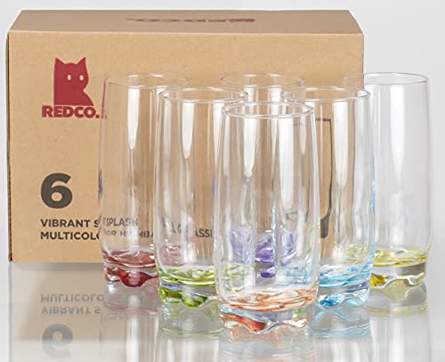 Vibrant Splash Water, Beverage Highball Glasses, 13.25 Ounce - Set Of 6 #TOP4