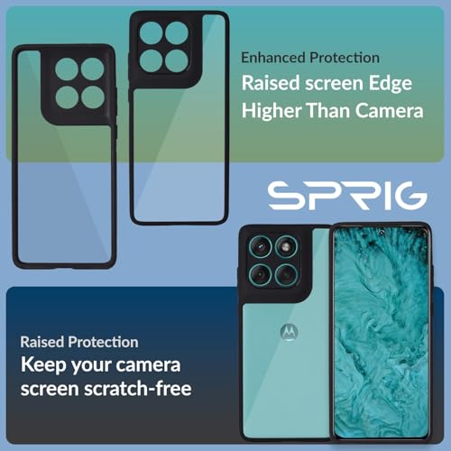 Image of SPRIG Compatible with Moto Edge 60 Stylus EdgeTone Back Cover Drop Tested Shock Proof Mobile Case for Men, Women, Boys and Girls with Camera Protection (Black Transparent)