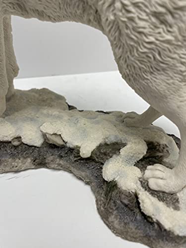 9.5 Inch Wolf On Snowy Ground Looking Back Statue Figurine, White #TOP6