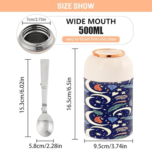 Termo para comida de acero inoxidable de 500 ml Crescent Moons sin BPA 4
