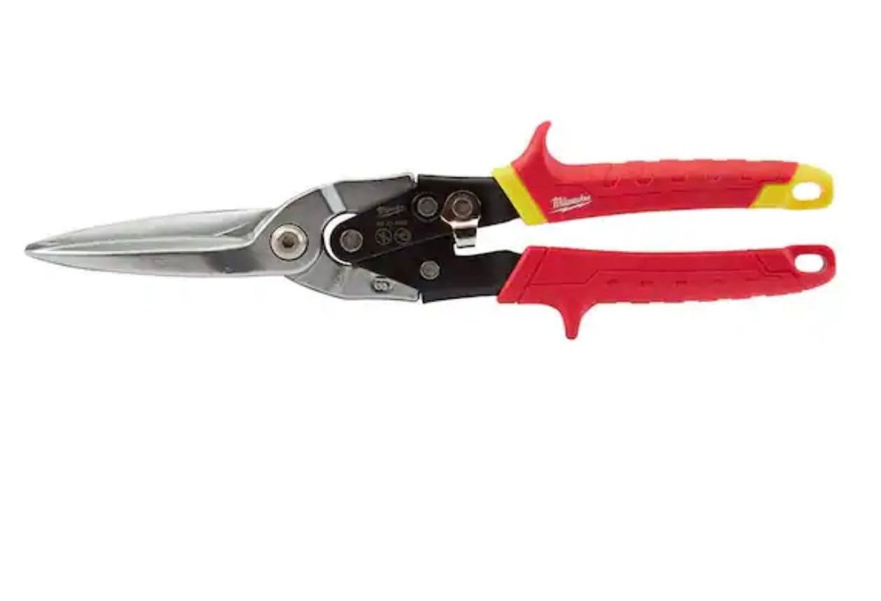 Milwaukee Cesoie da aviazione extra lunghe taglio dritto Rosso