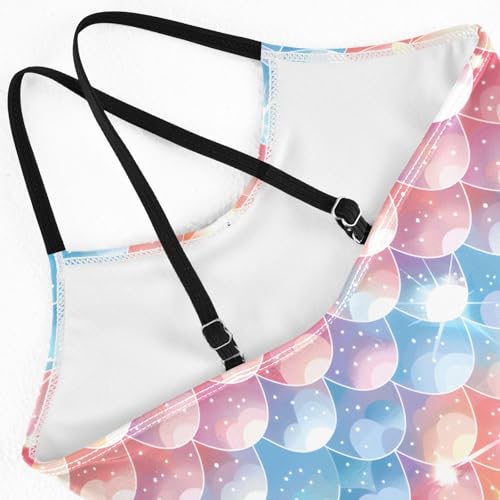 senya Girls Swimsuits One-Piece Swimwear Tie Bathing Suit Beach Summer Round Neck 9-10T Pastel Mermaid Scale Rainbow4