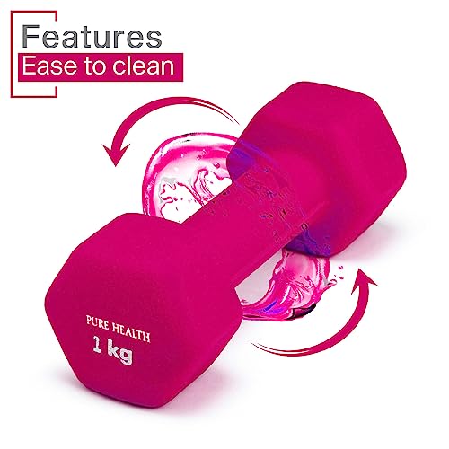 Neoprene Dumbbell Hand Weights Pair Home Exercise for Women Men Arm Pilates Dumbbells in 1kg 1.5kg 2kg 3kg 4kg 5kg 8kg 10kg Set - Image 3