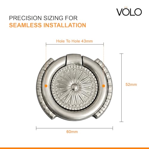 Image of VOLO 2 Pieces Cabinet Knob /Kadi | Pull Knobs for Drawers, Wardrobes & Cupboards | Ideal for Kitchen & Home | (Kadi-19) | (Silver, 2 Pieces)