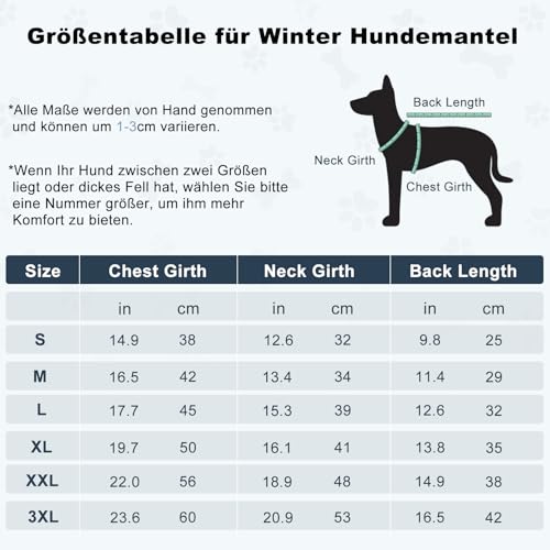 FEimaX Hundemantel Wasserdicht Winddichte Winter Fleece Hundejacke mit Geschirr Hund Wintermantel Warme Weste Reflektierende Verstellbar Haustier Kleidung für Kleine Mittelgroße Hunde (S, Schwarz)