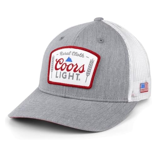 Rural Cloth Coors Light Adjustable Snap Back Hat (US Alpha One Size Grey w/White Patch)