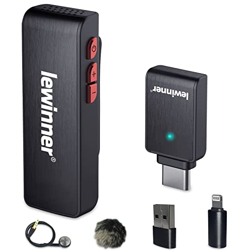 Lewinner Microphone Lavalier sans Fil avec étui de Chargement - Micro Cravate pour iPhone, iPad, Ordinateur Portable, TikTok, Youtube, Facebook, Live Stream Vlog Zoom - Plug & Play/réduction du Bruit Cover