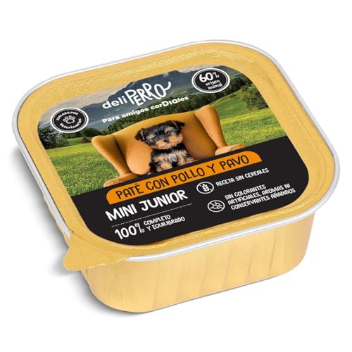 Dia Deliperro Paté Para Perros Mini Junior Con Pollo y Pavo, 150g