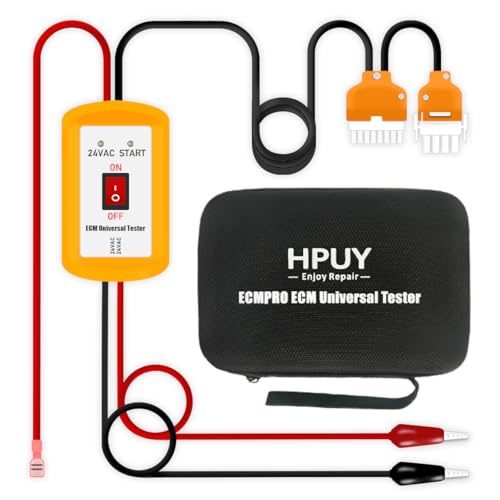 HPUY ECMPro Universal ECM Motor Tester for Electronically Commutated Motors 24 Inch Leads Provides Go/No Go Results No Batteries Required ECM Motor Tester HVAC