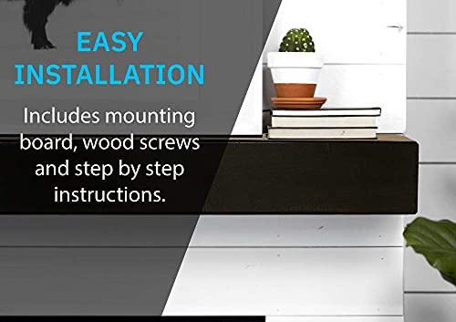 Mantelsdirect Dakota Floating Pine Wood Fireplace Mantel Shelf - Coffee Bean Color 48" Beautiful Wooden Rustic Shelf Perfect For Electric Fireplaces And More! Mantels Direct #TOP5