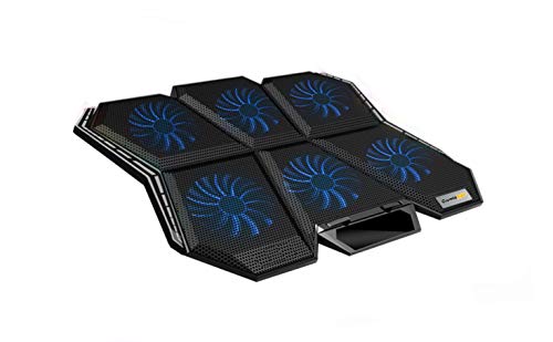 Cosmic Byte Meteoroid Laptop Cooling Pad with 6 Fan upto 17 inch laptops (Black/Blue) - Image 2