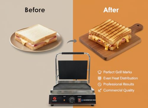Image of HG Premium Commercial Sandwich Griller 2200 watts