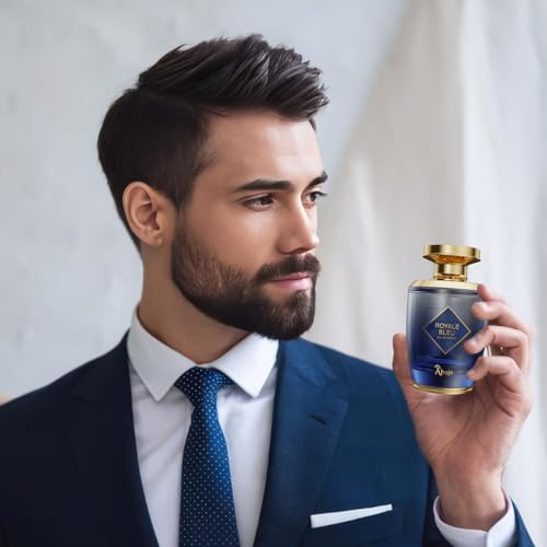 Image of AHUJA Royal Bleu Eau De Parfum for Men, 100 ml (3.4 fl oz) | Long-Lasting Fresh Citrus Fragrance with Grapefruit & Ginger | Deep Woody Notes | Premium Daily Wear Perfume & Gift for Men