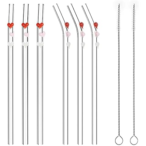 Wirhlly Colourful Glass Drinking Straws Set Cover